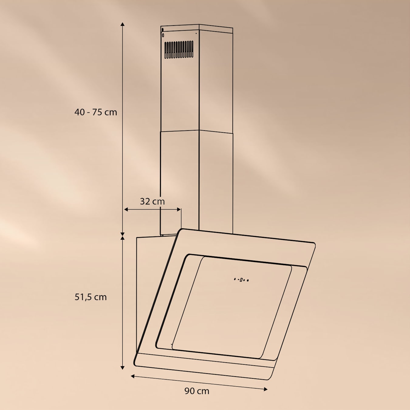 Klarstein Aurora 90 Eco Hotte de tête à l'italienne, 90 cm, 550 m³/h, 3  niveaux, CEE A+, Lumière d'ambiance RGB, Mode évacuation/circulation  d'air, Touch