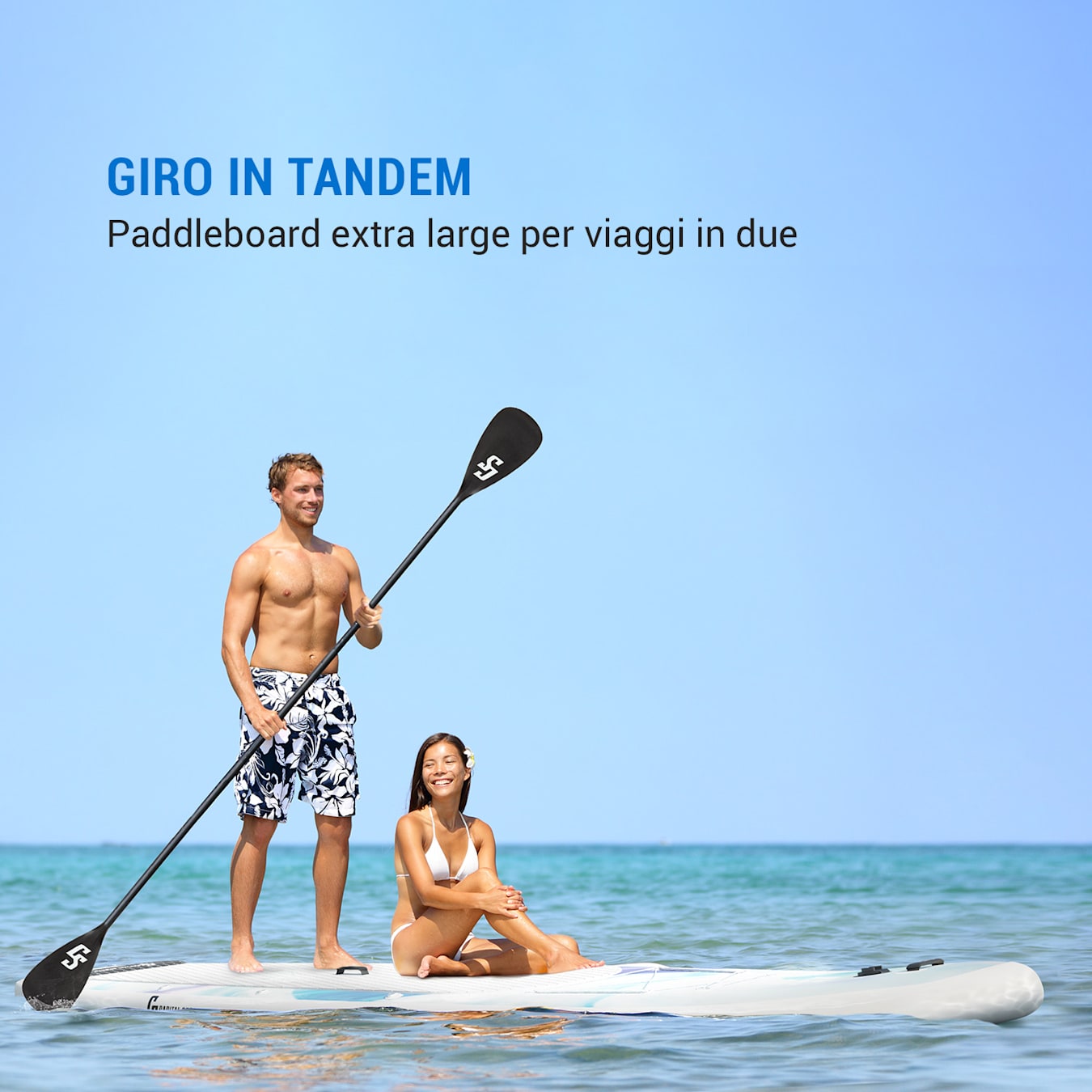 Kipu Allrounder Tandem Paddleboard gonfiabile SUP-Board-Set, Tavola +  pagaia + leash + zaino + pompa, Formato cruiser, Pagaia telescopica con  opzione kayak