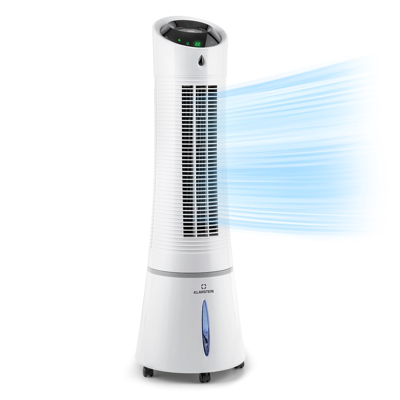 Skyscraper Ice Smart Refroidisseur d'air 4-en-1 Ventilateur Purificateur  d'air Humidificateur d'air | WiFi : Contrôle App | 210 m³/h | 30 W |  Réservoir : 6 l | 2 batteries de refroidissement | Oscilla Blanc