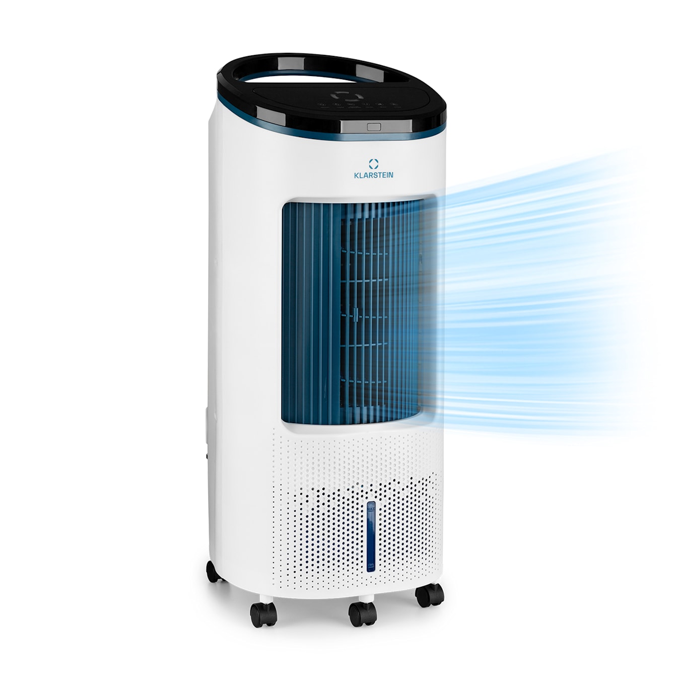 IceWind Plus Smart 4-in-1 luchtkoeler | luchtkoeler / ventilator / luchtbevochtiger / luchtreiniger | bediening via app met wifi | m³/h | 65 watt | 4 snelheden / 3 modi | oscillatie | 7 li Blauw