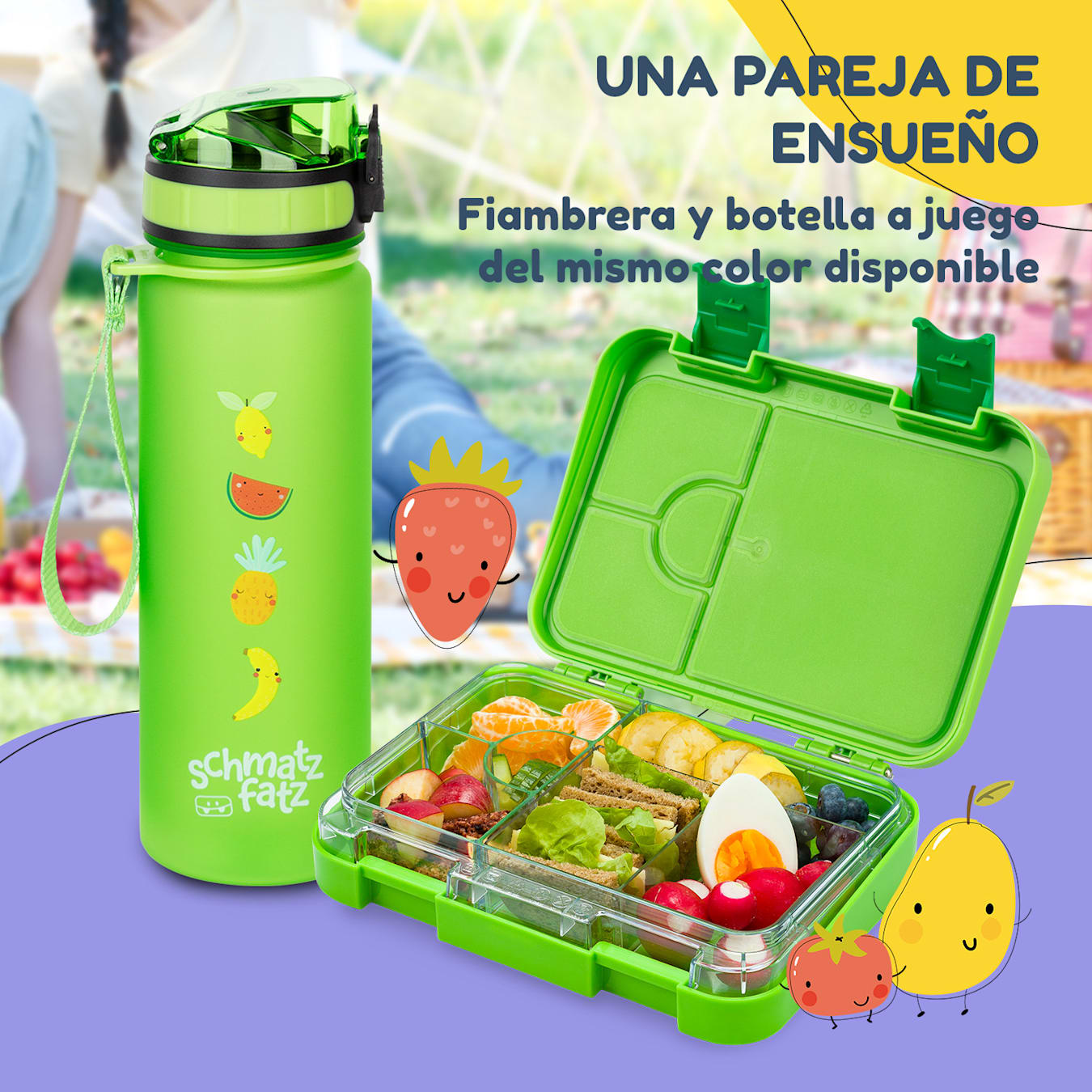 Fiambrera para niños verde