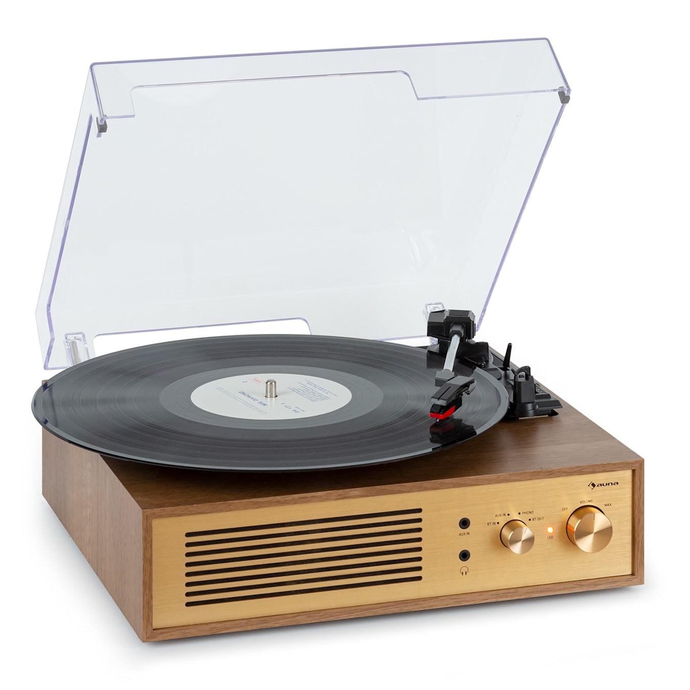 Bluetooth Record Player Belt-Driven 3-Speed Turntable, Vintage Vinyl Record  Players Built-in Stereo Speakers, with Headphone