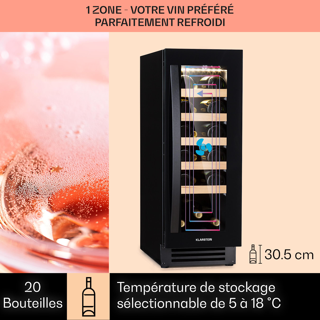 Cave à vin sous-encastrable 82 cm Petit frigo