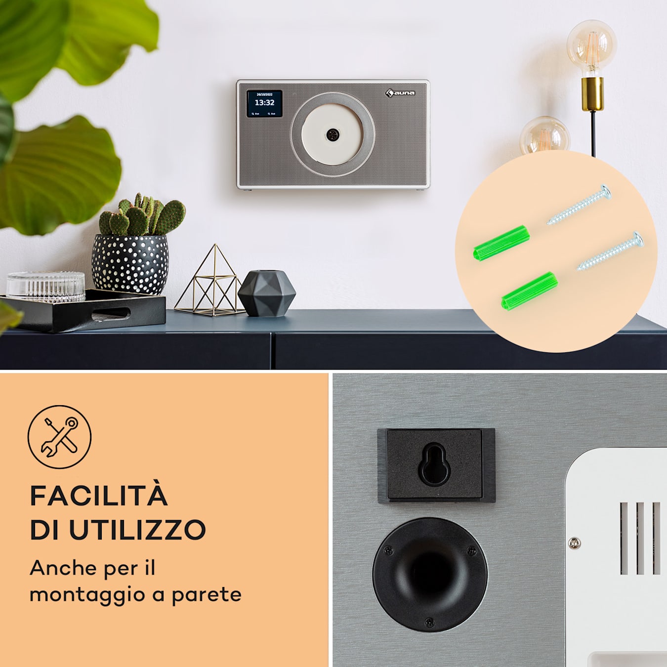 auna Verticalo SE DAB Tocadiscos Retro DAB+ Radio FM USB BT AUX Madera Con  bluetooth, DAB+ y sintonizador FM