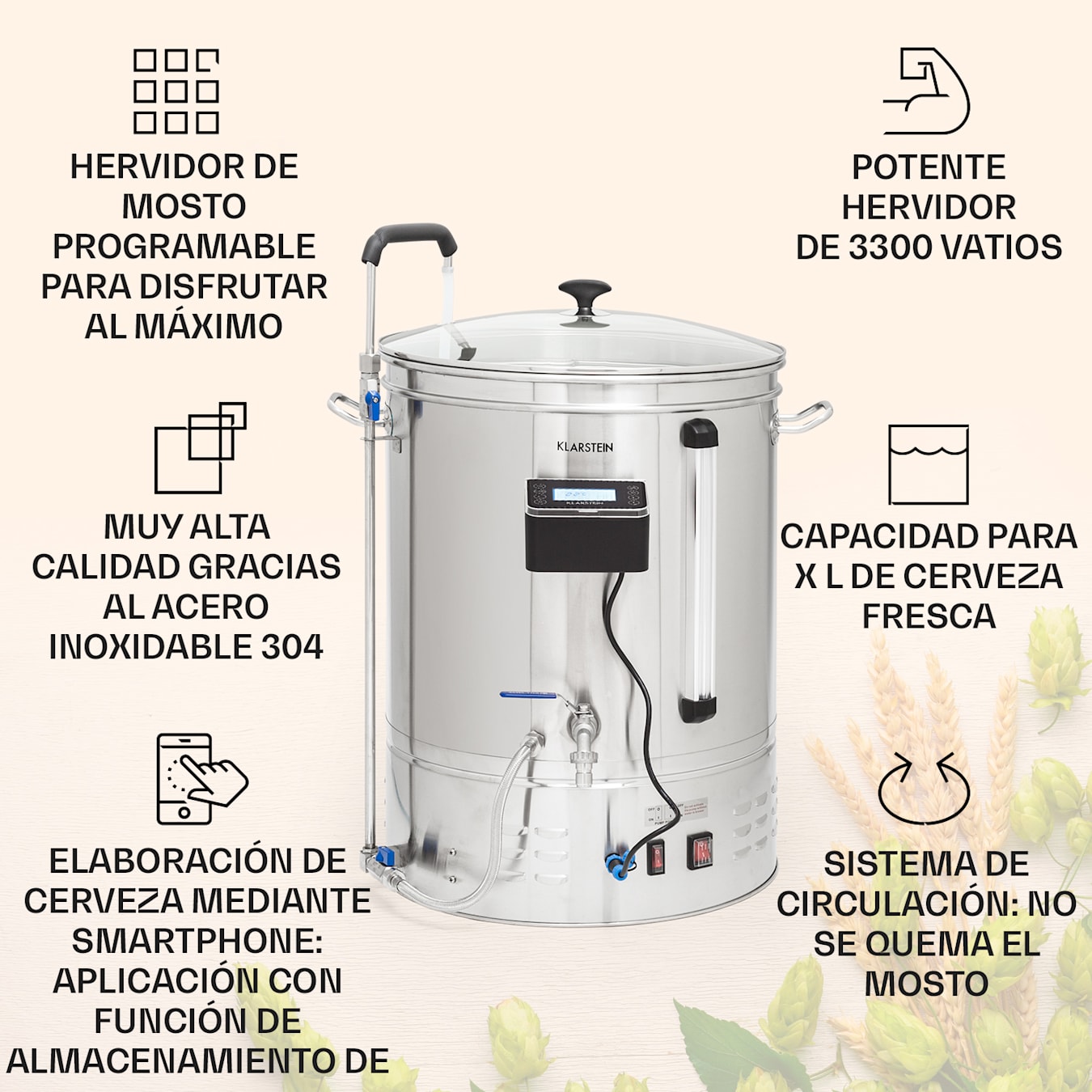 Paquete de vinoteca y enfriador de cerveza 60 Stainless