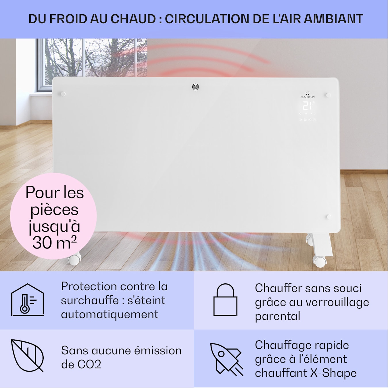 Radiateur électrique - Klarstein Bansin Smart 1500W - convecteur