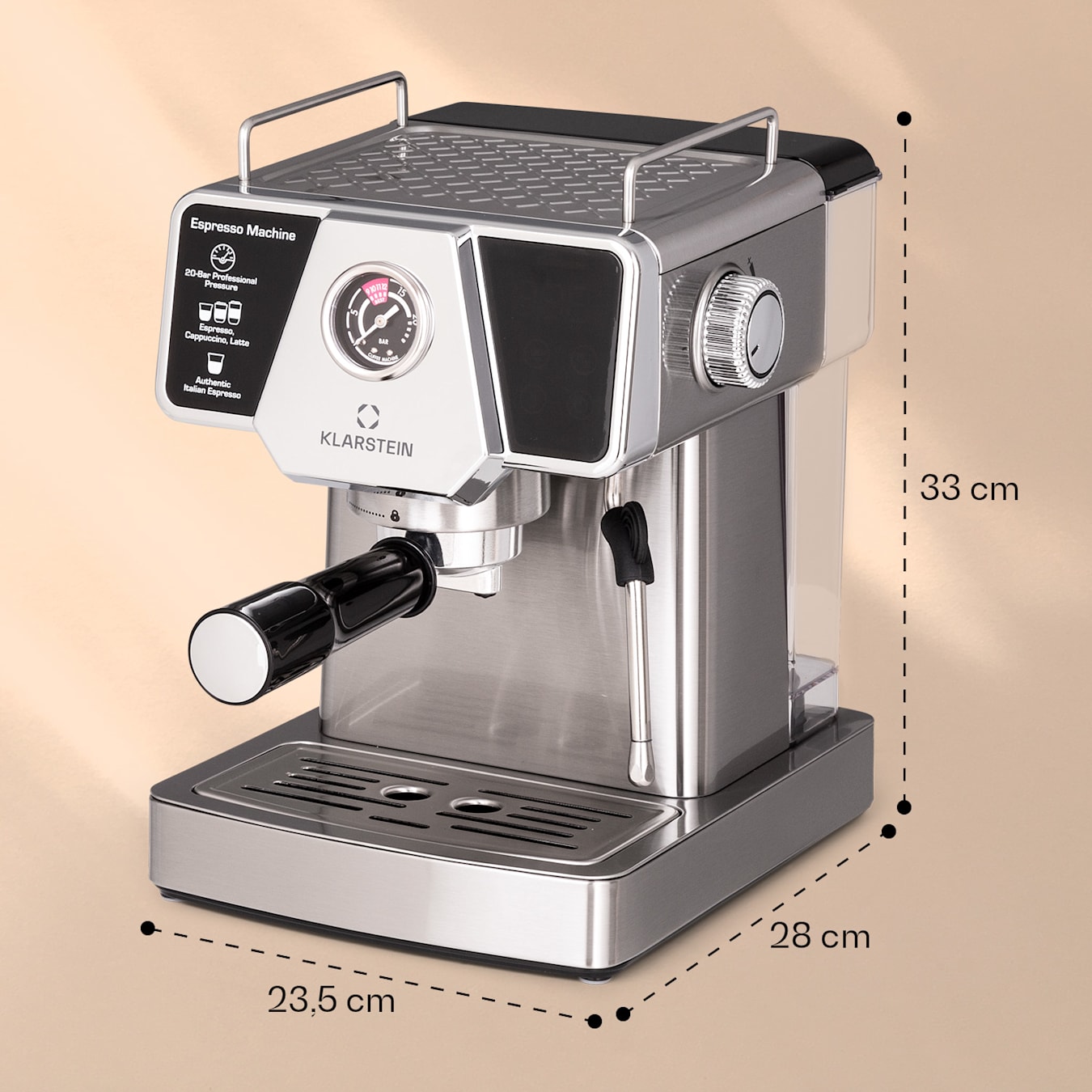 Monetair uitlijning Bloeien Libeica espressomachine | cappuccino | melkschuim | filterhouder | max.  1350 watt vermogen | 19 bar | afneembare watertank 1,8 liter