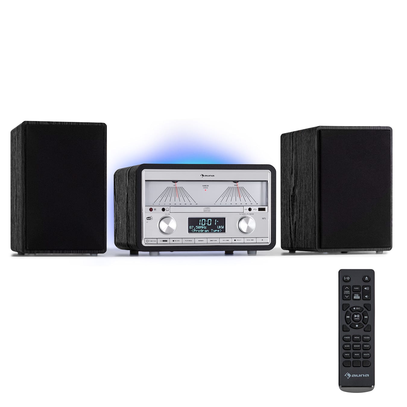 auna Stereo Sonic DAB+ Chaîne HiFi lecteur CD USB & Bluetooth Noire