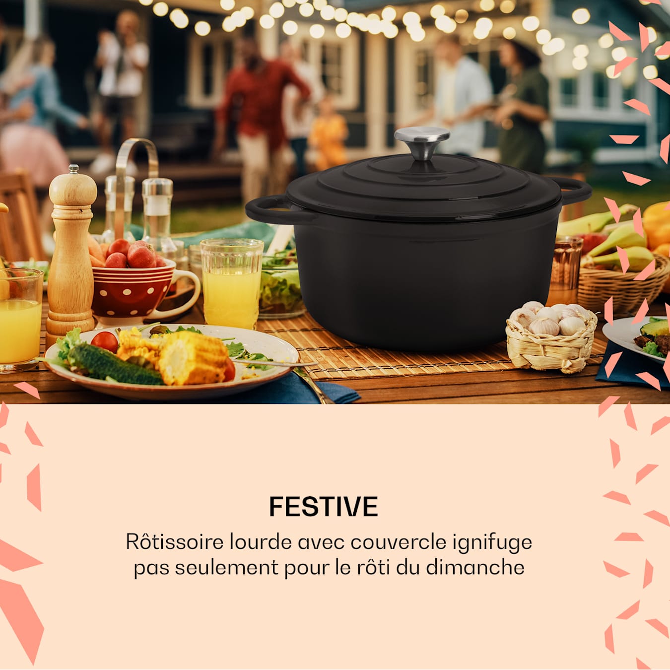 Cocotte en fonte ovale 2 litres