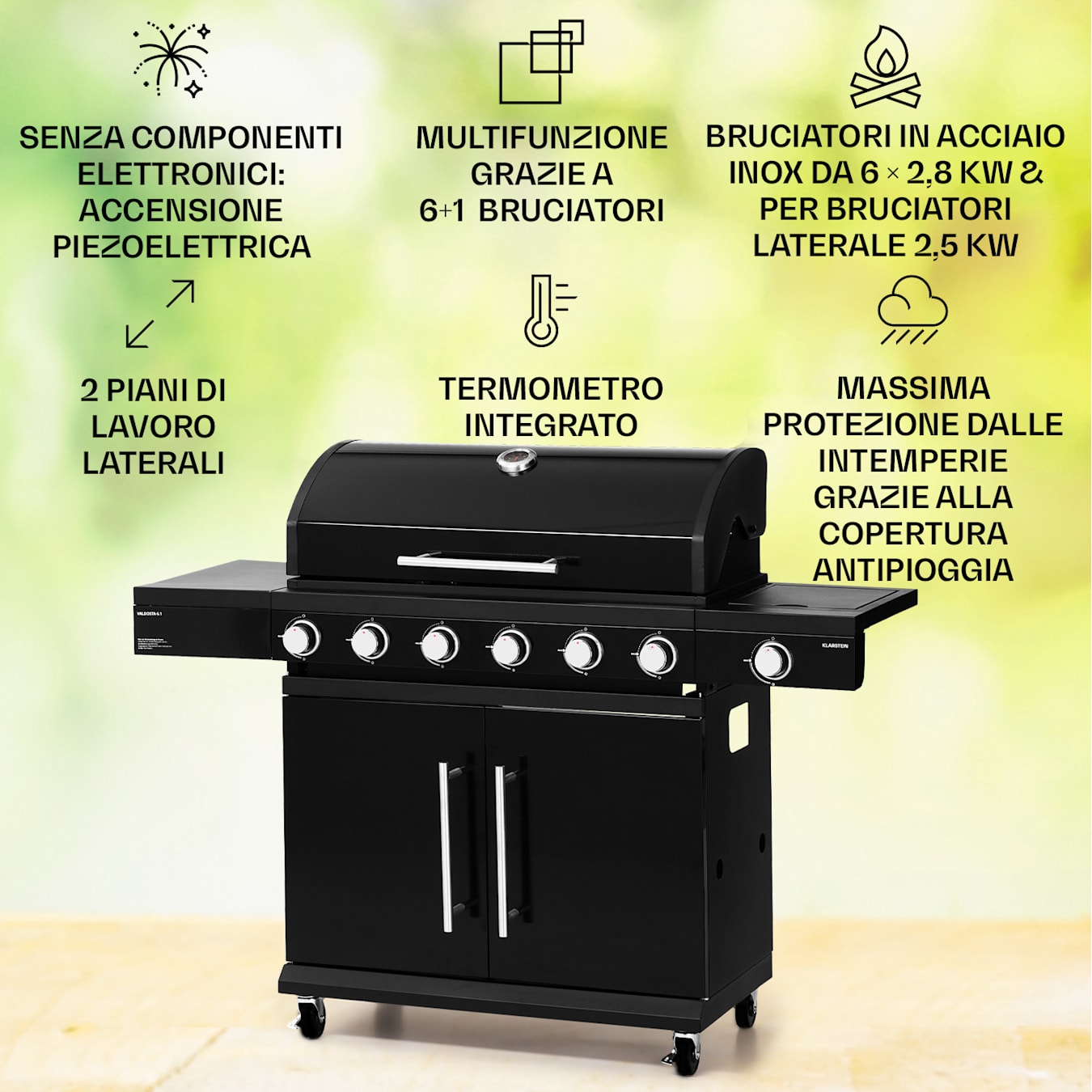 Termometro per barbecue da esterno interno