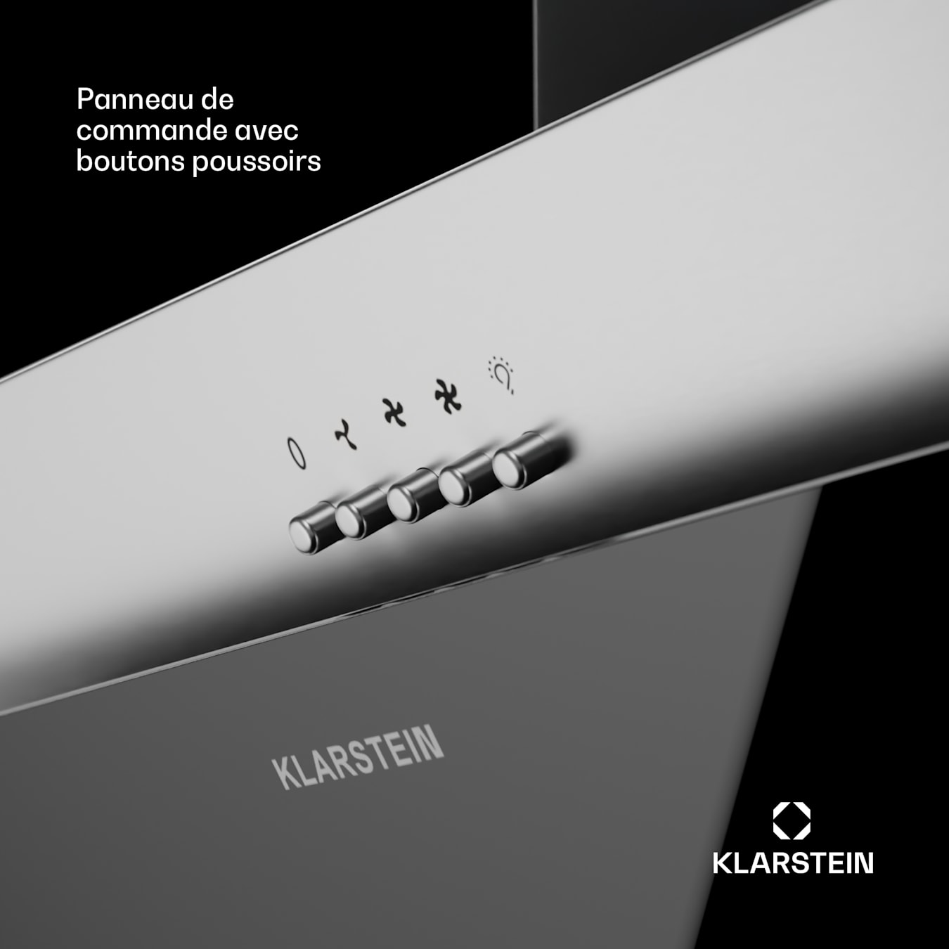 Klarstein Hotte Aspirante 90cm, Hottes de Cuisine Inclinées, Filtre de Hotte  en Aluminium, Débit d'Air Puissant 607m³/h, LED, Ecran Tactile, Extracteur  d'Air Silencieux, Hotte Efficace avec Evacuation