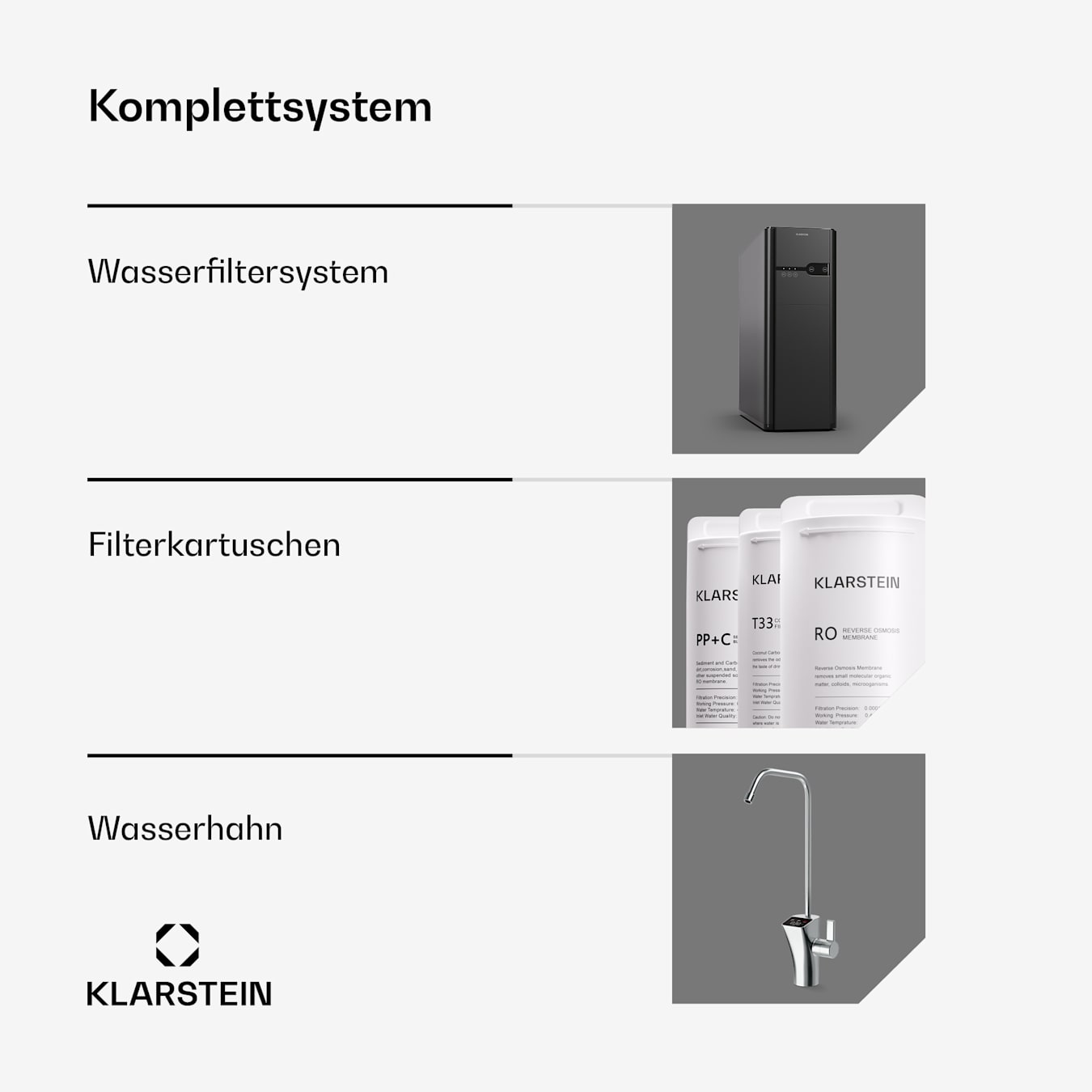 Klarstein Osmoseur Eau Potable, Système de Filtration d'Eau par Osmose,  400GPD Filtre 99.99% Pureté, Distributeur d'eau