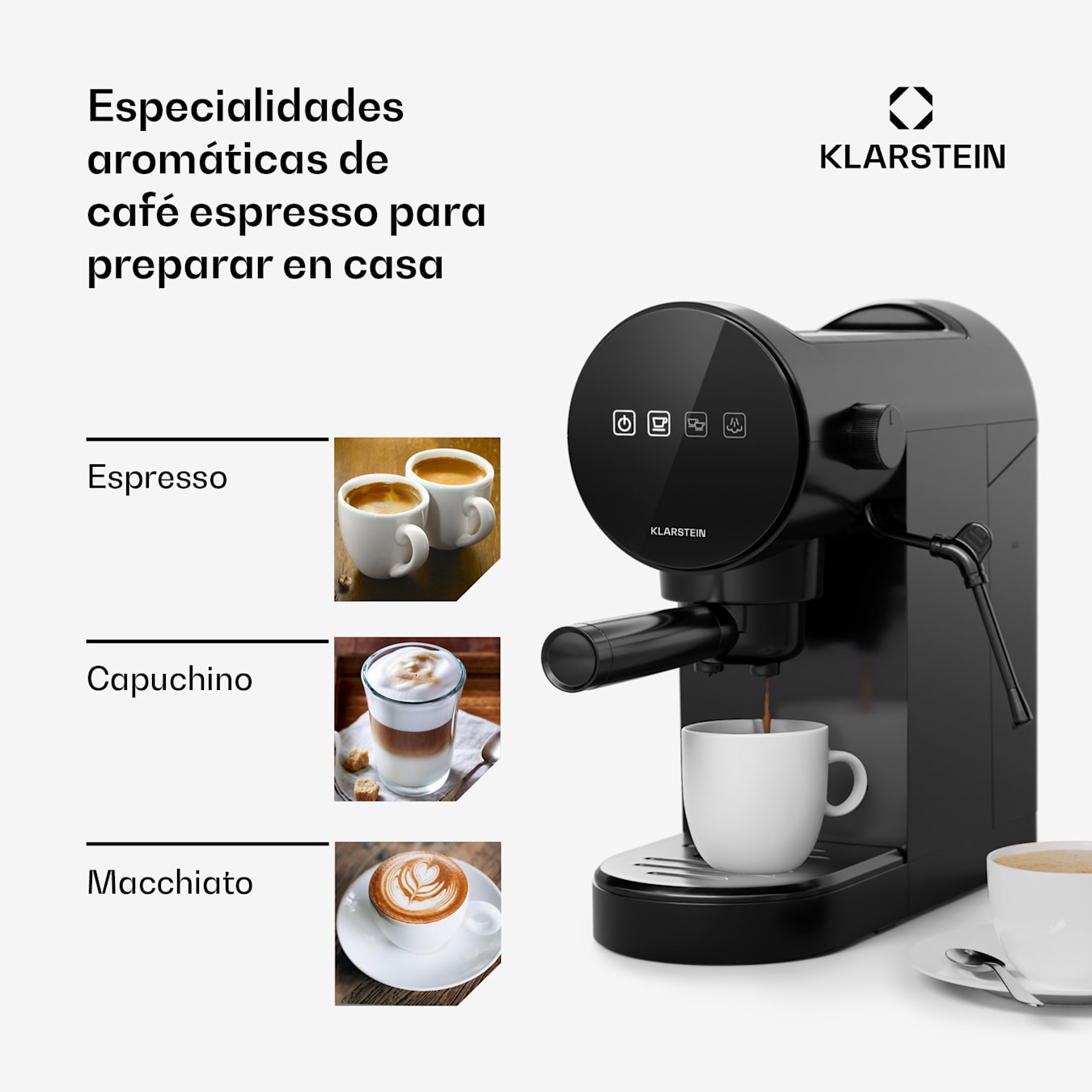 Máquinas de café expreso de 20 bares, máquina de café para el hogar con  espumador de leche, máquina de café compacta para café con leche,  macchiato