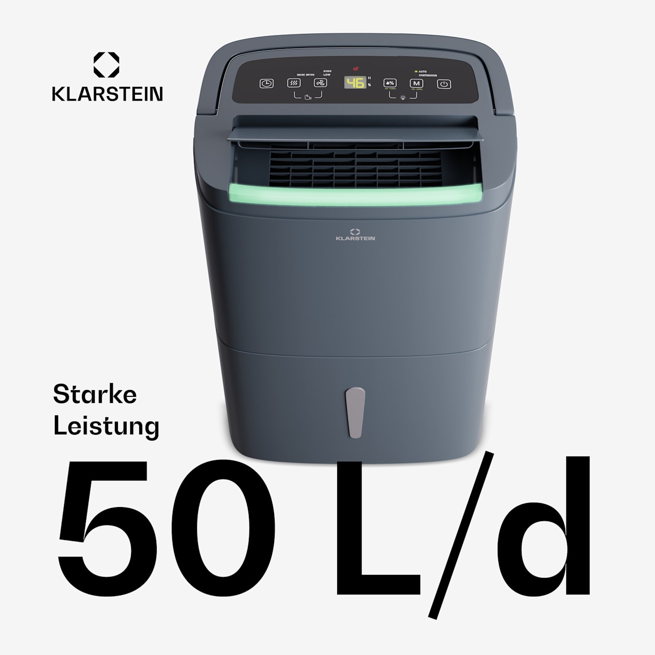 Klarstein DryFy Connect 50 Deshumidificador WiFi Compresión 50l/d 45-55m²  Blanco 50l/24h