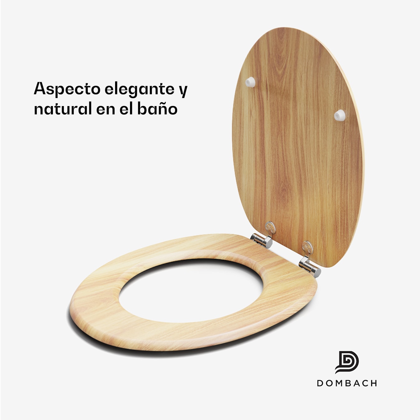 Tapa WC asiento diseño madera cierre suave automático