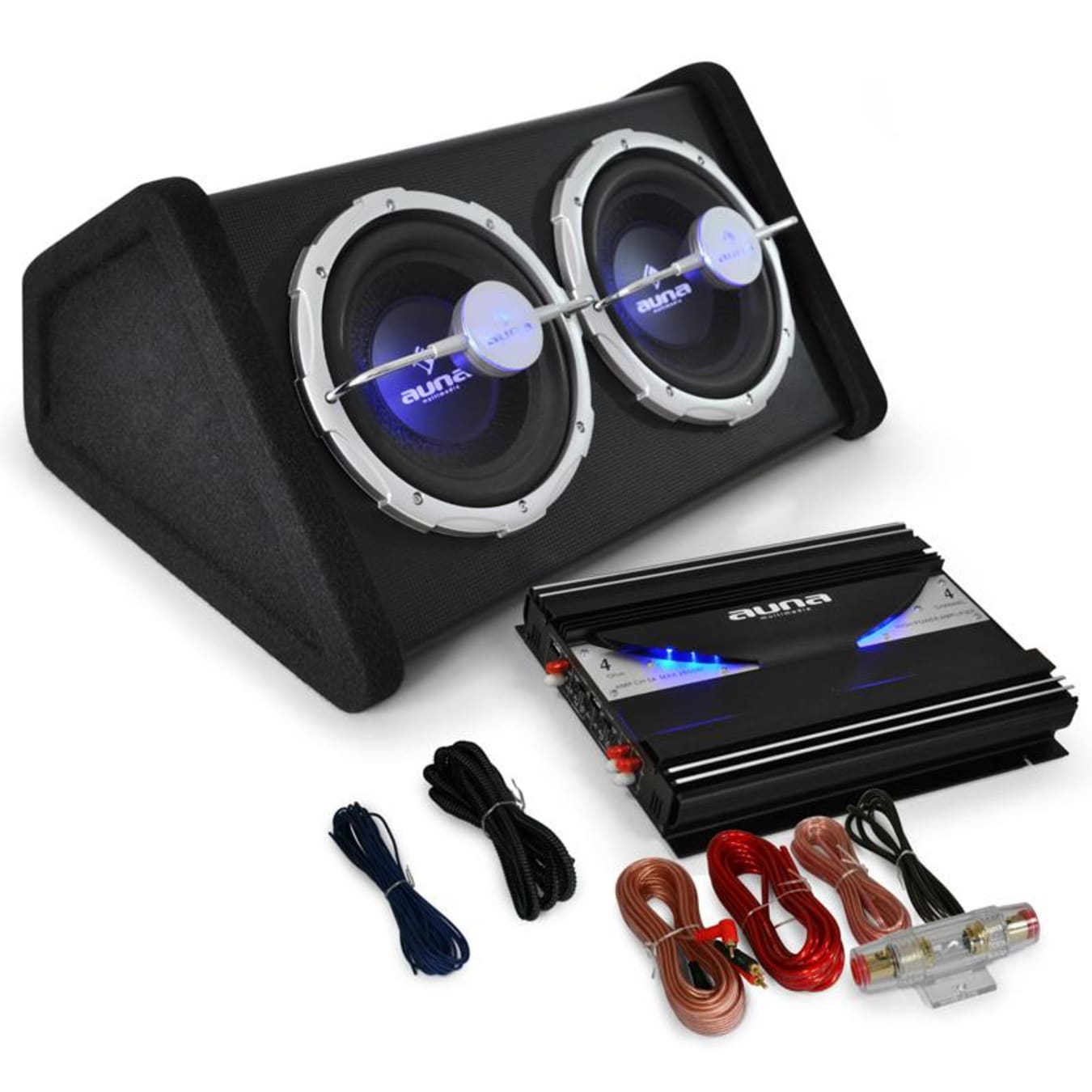 Car Audio HiFi System 'Black Line 140' Subwoofer Amplifier 2800W Set