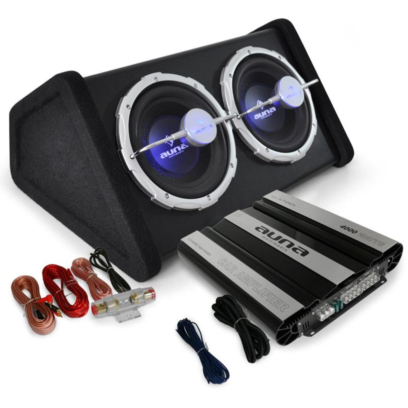 Set Hifi Auto Black Line 160 Subwoofer ampli voiture 4000W