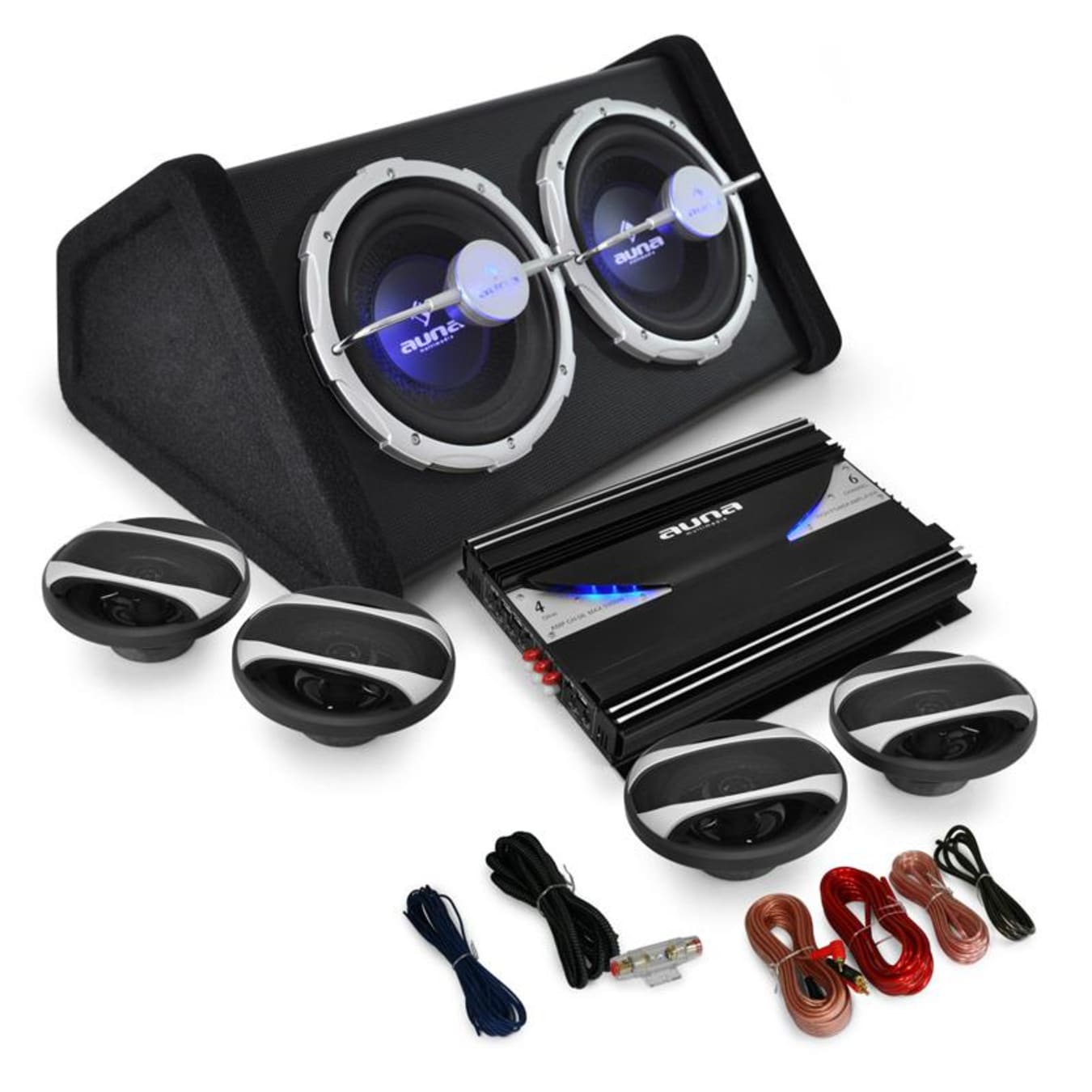 Set Car HiFi 4.1 Pack sono voiture „Black Line 500“ 5000W