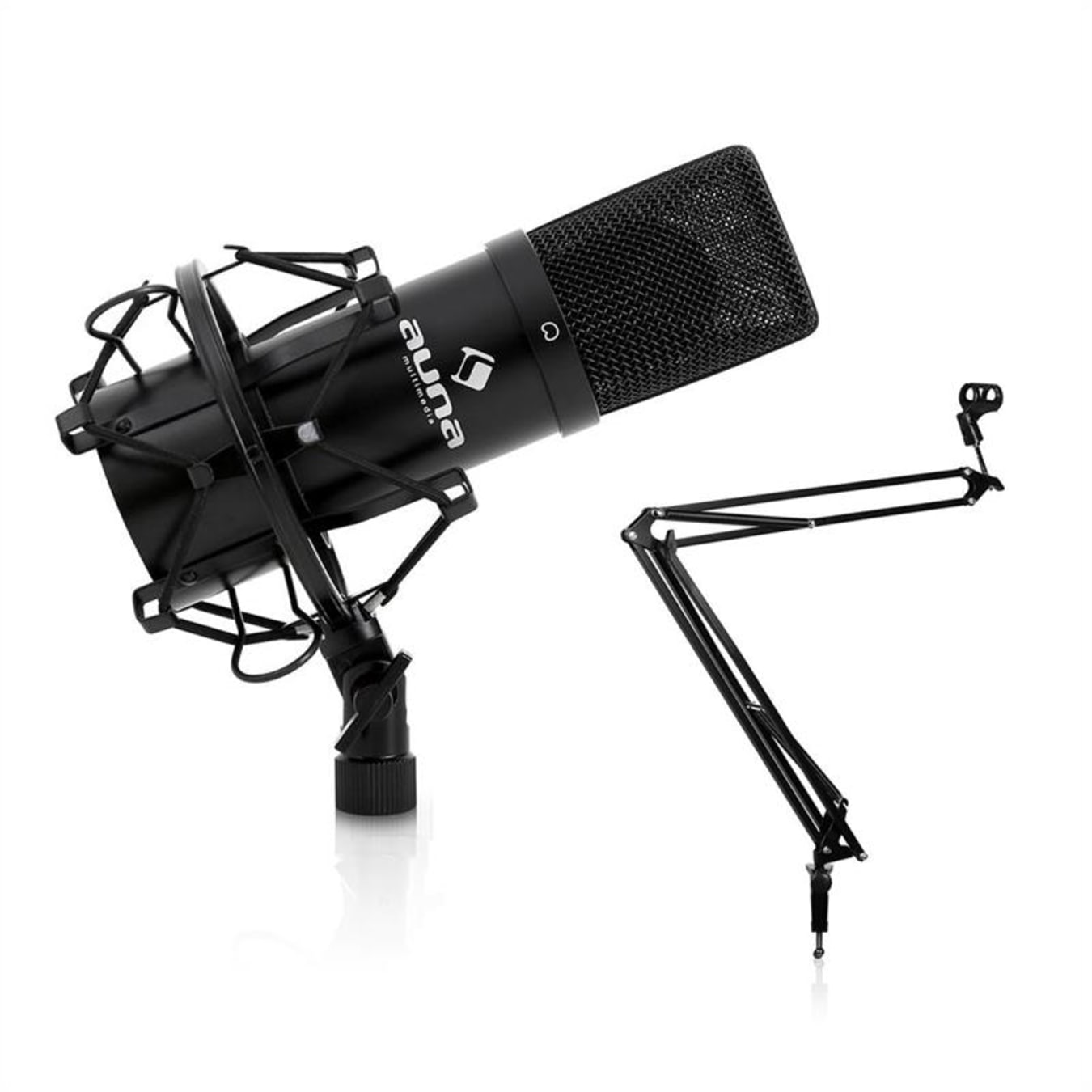 Set micro studio avec micro USB noir et bras de table