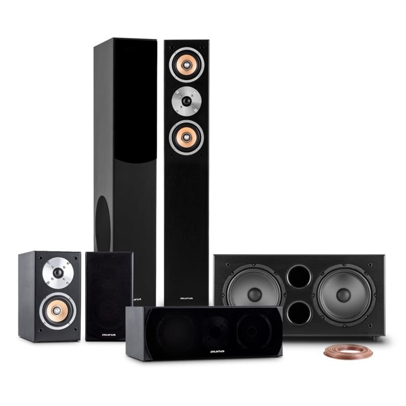 Auna AMP5100 5.1 - Sistema Home cinema (HiFi Surround, amplificador AV,  1200 W, UKW, modos 5.1/3.1/