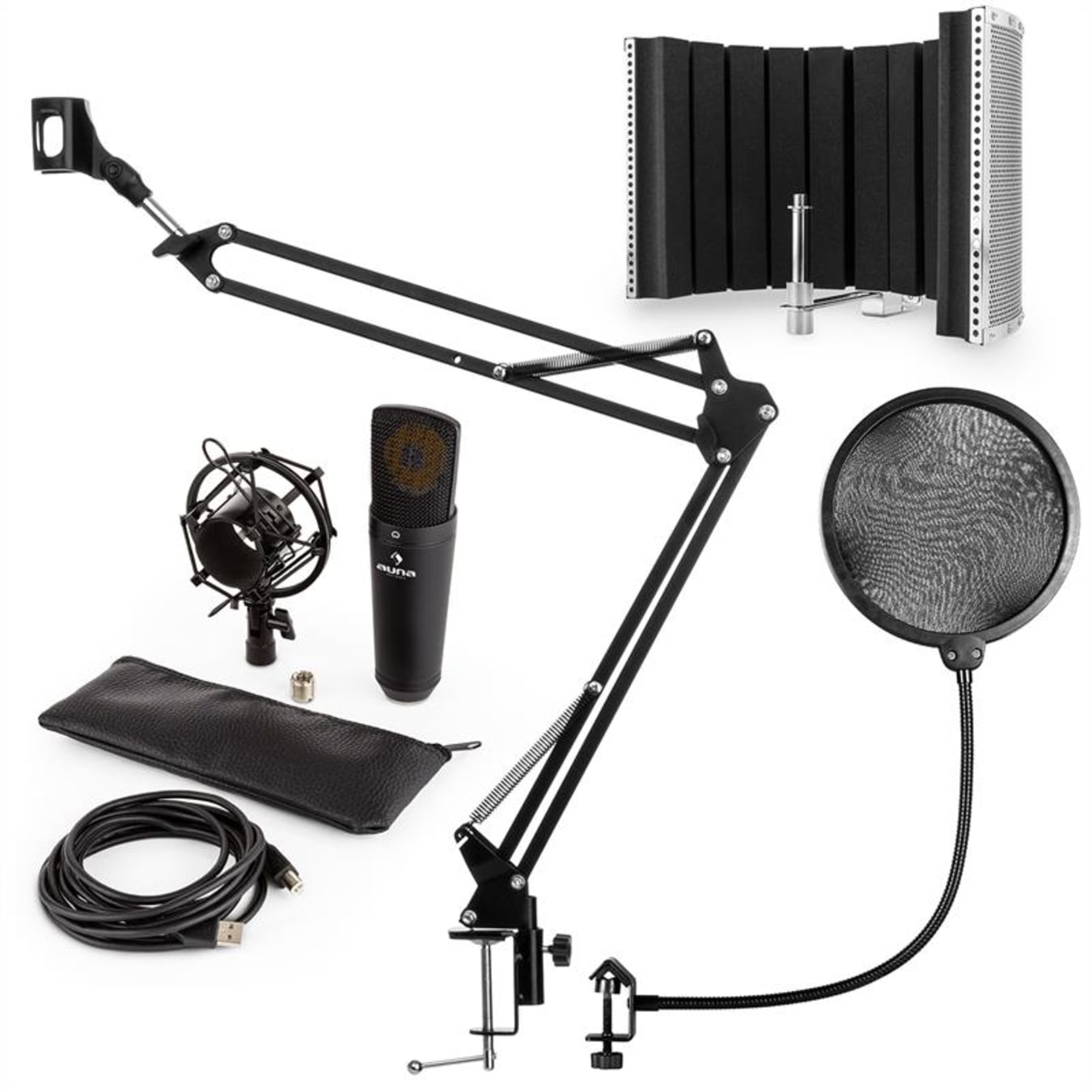 auna MIC-920B USB kit micro V5 à condensateur perche filtres anti