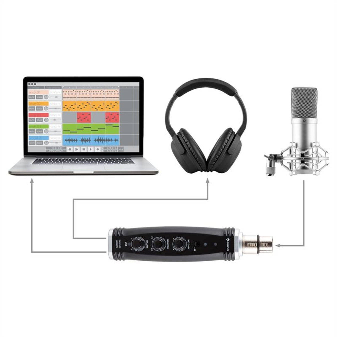 Microphone USB, Microphone À Condensateur De Studio Professionnel 48V, Kit  De Microphone Pour Ordinateur PC Avec