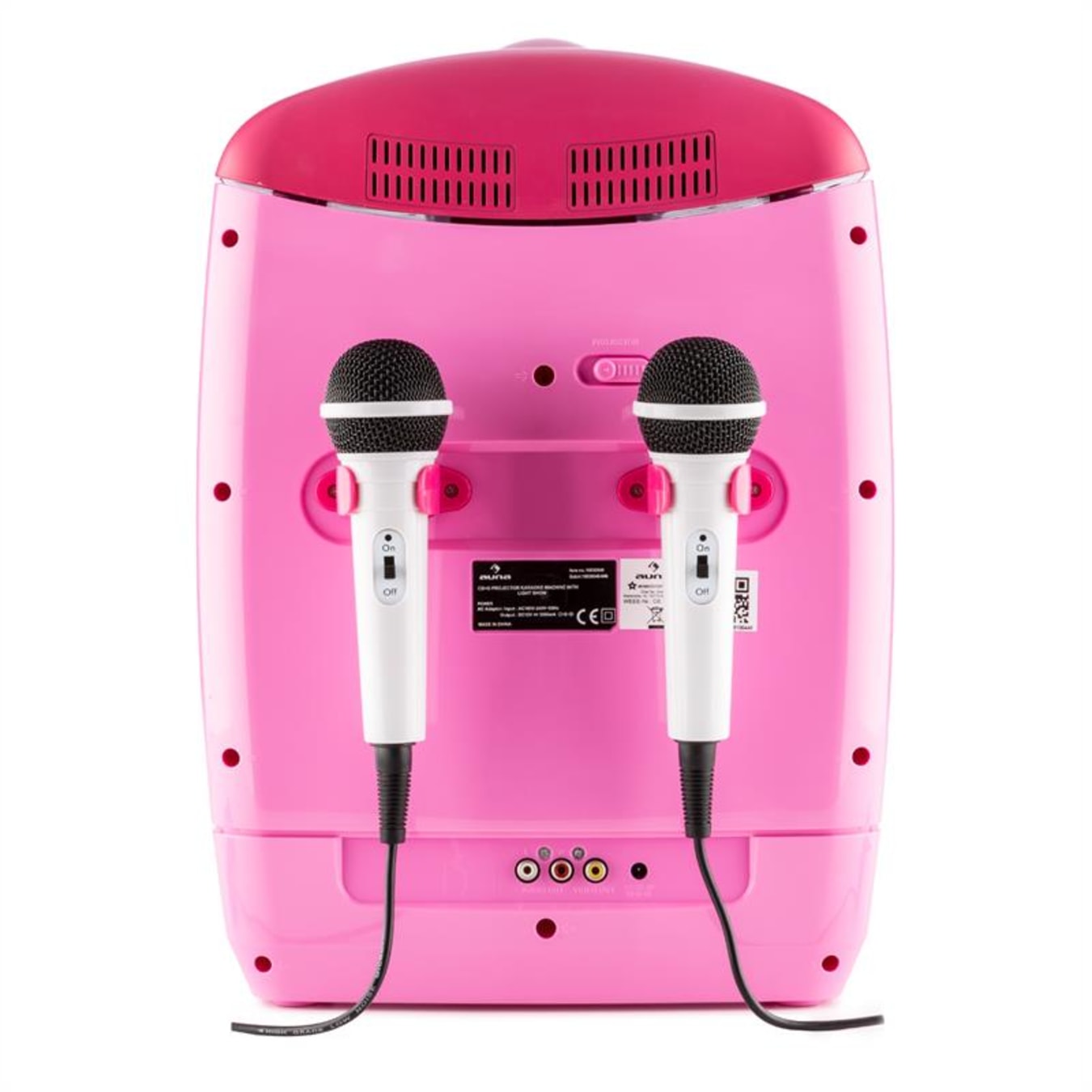 Auna Micro Karaoke avec 2 Microphones, Lecteur CD USB, Karaoké