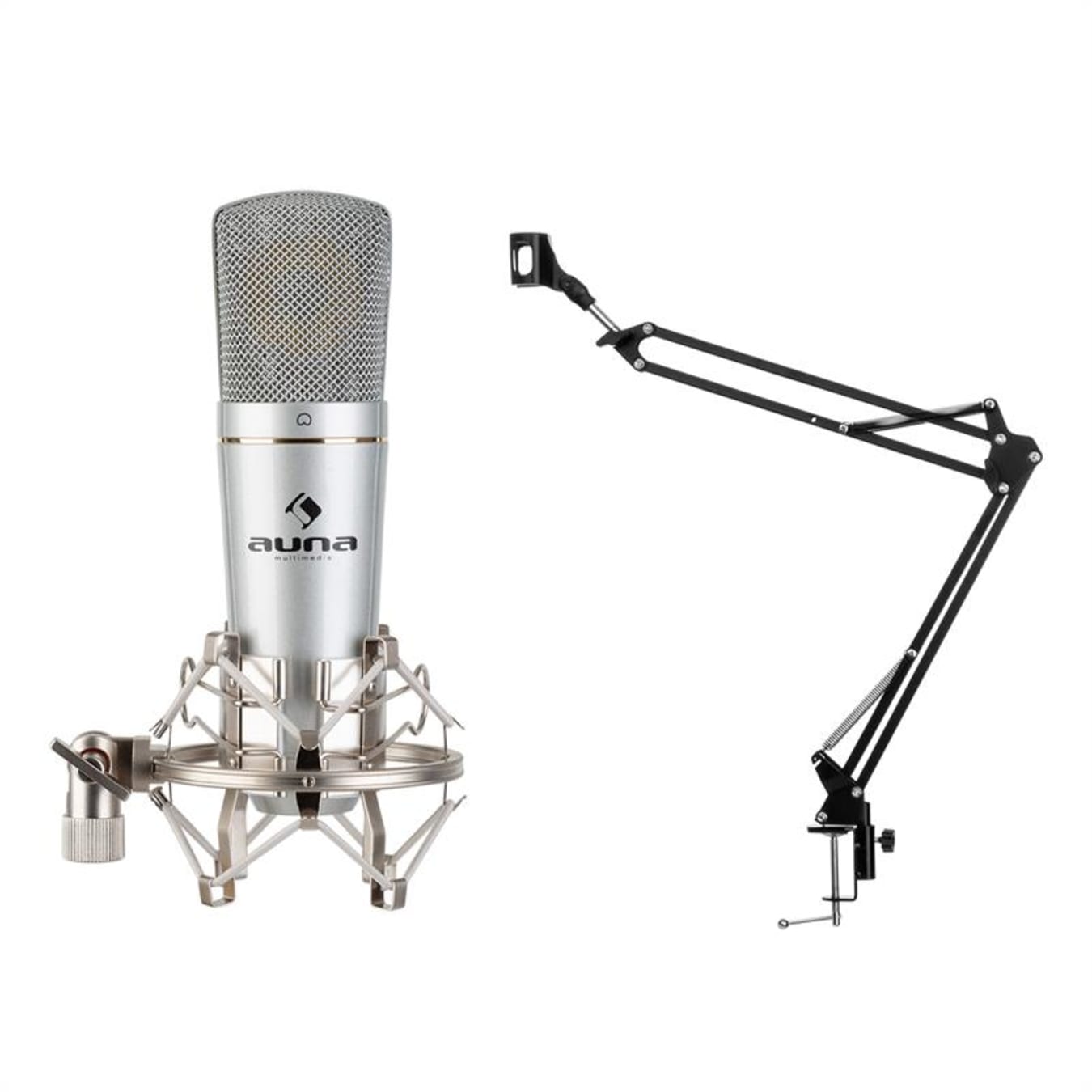 Microphone à condensateur USB professionnel avec support articulé