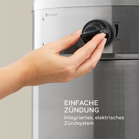 Goldflame Deluxe Terrassenheizstrahler 36.000BTU/11kW mobil Edelstahl Silber-Metallic