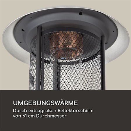 Goldflame Deluxe Terrassenheizstrahler 36.000BTU/11kW mobil Edelstahl Silber-Metallic