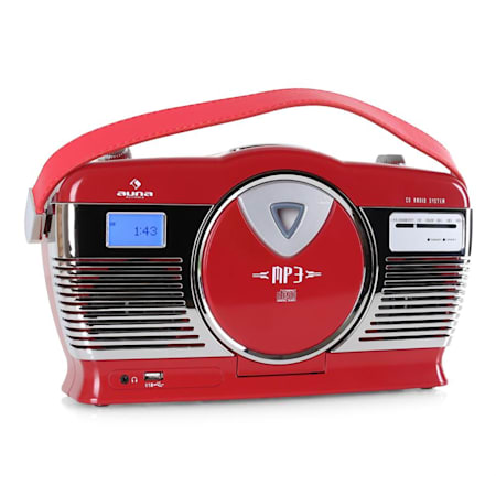 Tomaat wenselijk Aanpassen RCD-70 Retro Vintage Portable Radio FM CD/MP3 USB Battery - Red