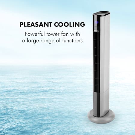 Skyscraper 3G Tower Fan 48W Air Flow 1,633 m³ / h Touch Panel Silver