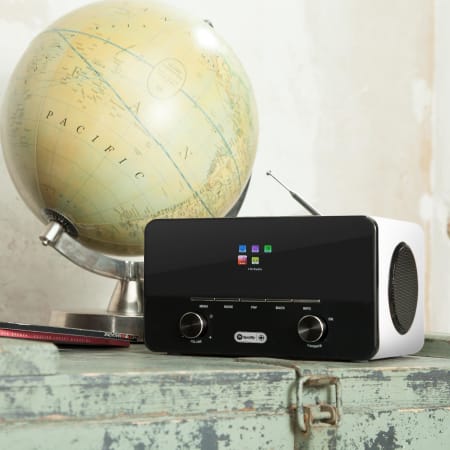 legno mediaplayer, bluetooth, sintonizzatore WLAN, telecomando auna Connect 90 WD internet radio digitale