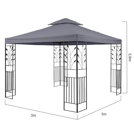 Blumfeldt Pantheon Roof Pavilion De Grădină 3 X 6 M Beige 37