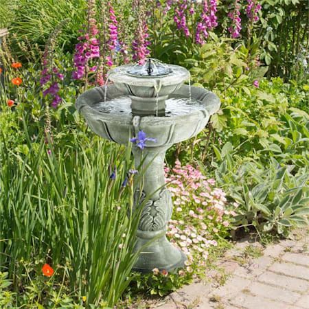 Adelsbrunn Springbrunnen 55x80cm Vogeltranke 1 4w Solar Beton Optik