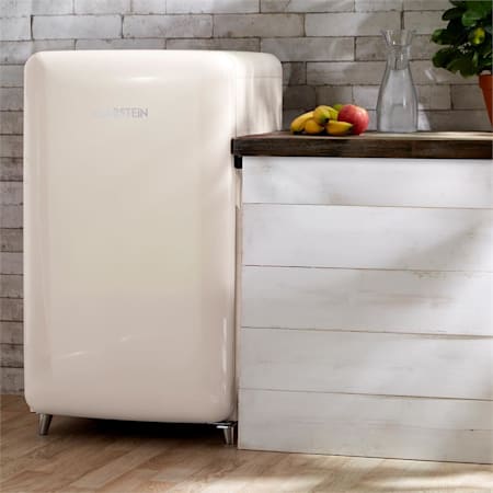 Popart Bar Creme Fridge 136l Retro Design 3 Levels Vegetable Tray A