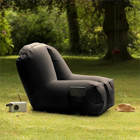 Blumfeldt Airchair Fauteuil Gonflable 80x80x100cm Sac A Dos Lavable Noir