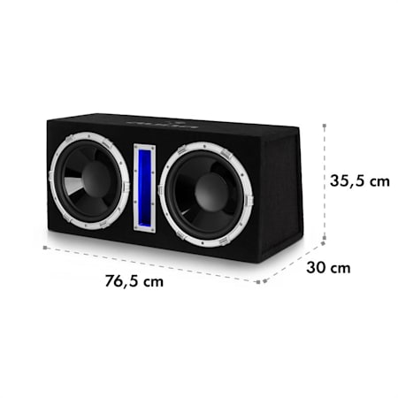 2100W LED auna Basswaver X 10L Active Car Subwoofer 2 x 25cm 10