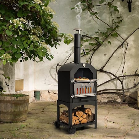 Pizzaiolo Perfetto Forno Per Pizza 35x35cm Pietra Refrattaria 1,2mm Acciaio  Portatile