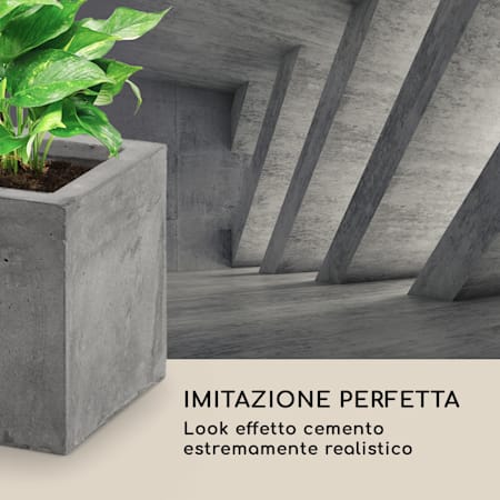 Blumfeldt Solidflor Vaso 75 X 20 X 20 Cm Vetroresina In Outdoor Grigio Chiaro