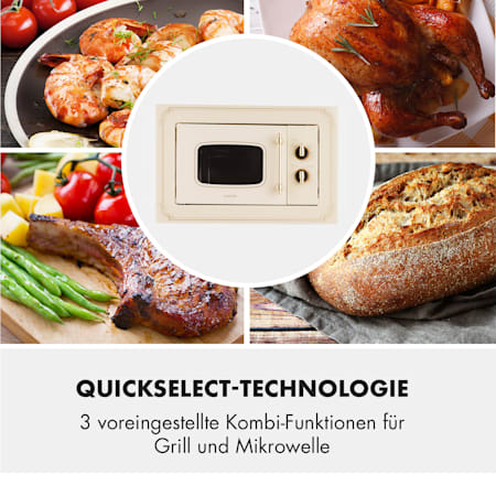 Klarstein Victoria 20 Microonde Ad Incasso 20 L 800 W Grill 1000 W Avorio