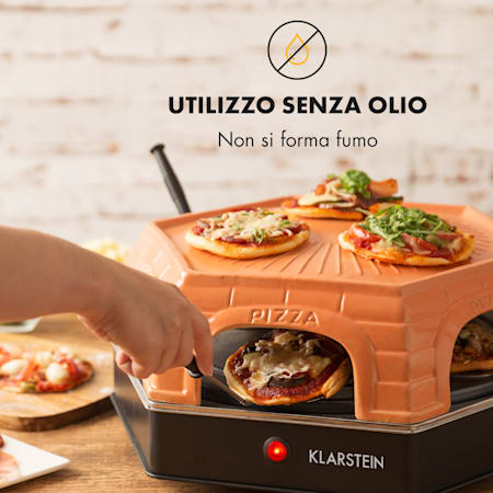 Klarstein Capricciosa Forno per Pizza 1500 W Copertura in Terracotta  Funzione Riscaldamento