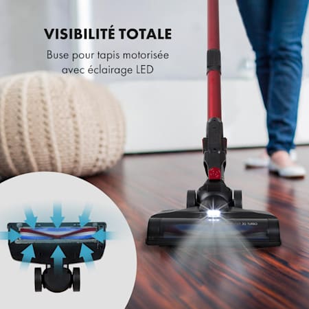 klarstein cleanbutler 3g turbo aspirateur sans fil 0 7 l 120w hepa13 rouge n