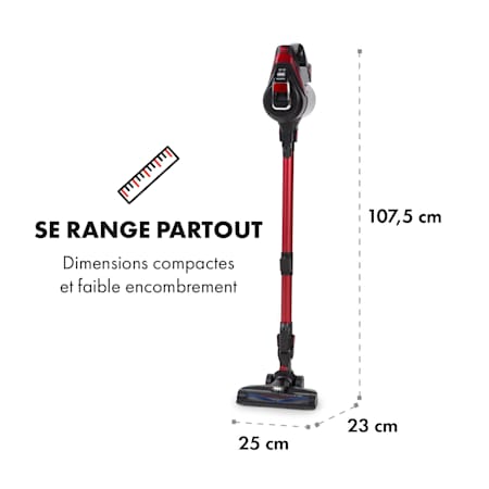 klarstein cleanbutler 3g turbo aspirateur sans fil 0 7 l 120w hepa13 rouge n