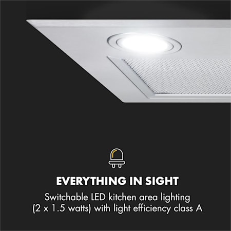 Klarstein Paolo Hotte Encastrable 52 Cm Extraction 600 M H Led Classe A Inox