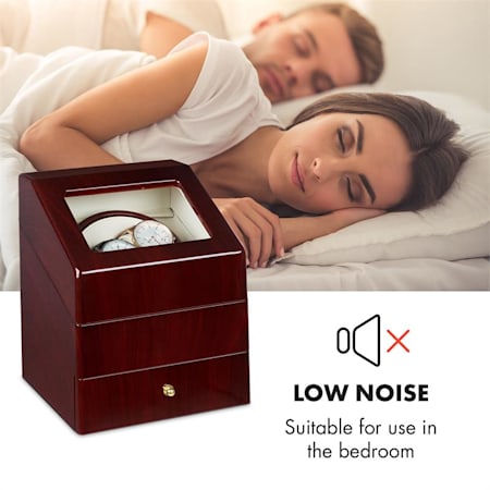 Klarstein Geneva Watch Winder 2 Watches 4 Modes Drawer Rosewood Look