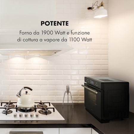 Klarstein MasterFresh Forno a Vapore 230°C 24l Controlli Touch nero