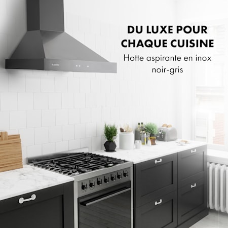 klarstein isabella hotte aspirante 600 m3 h 3 vitesses noire