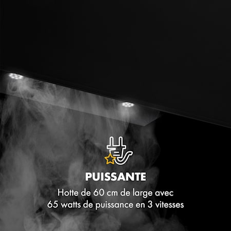 Klarstein Laurel 90 Hotte Murale Aspirante 90cm 350 M H Led Classe B Noire