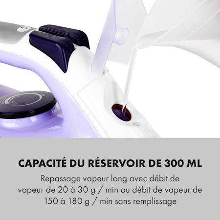 klarstein steam bro fer a repasser vapeur 2200 w reservoir 300 ml easyglide bleu